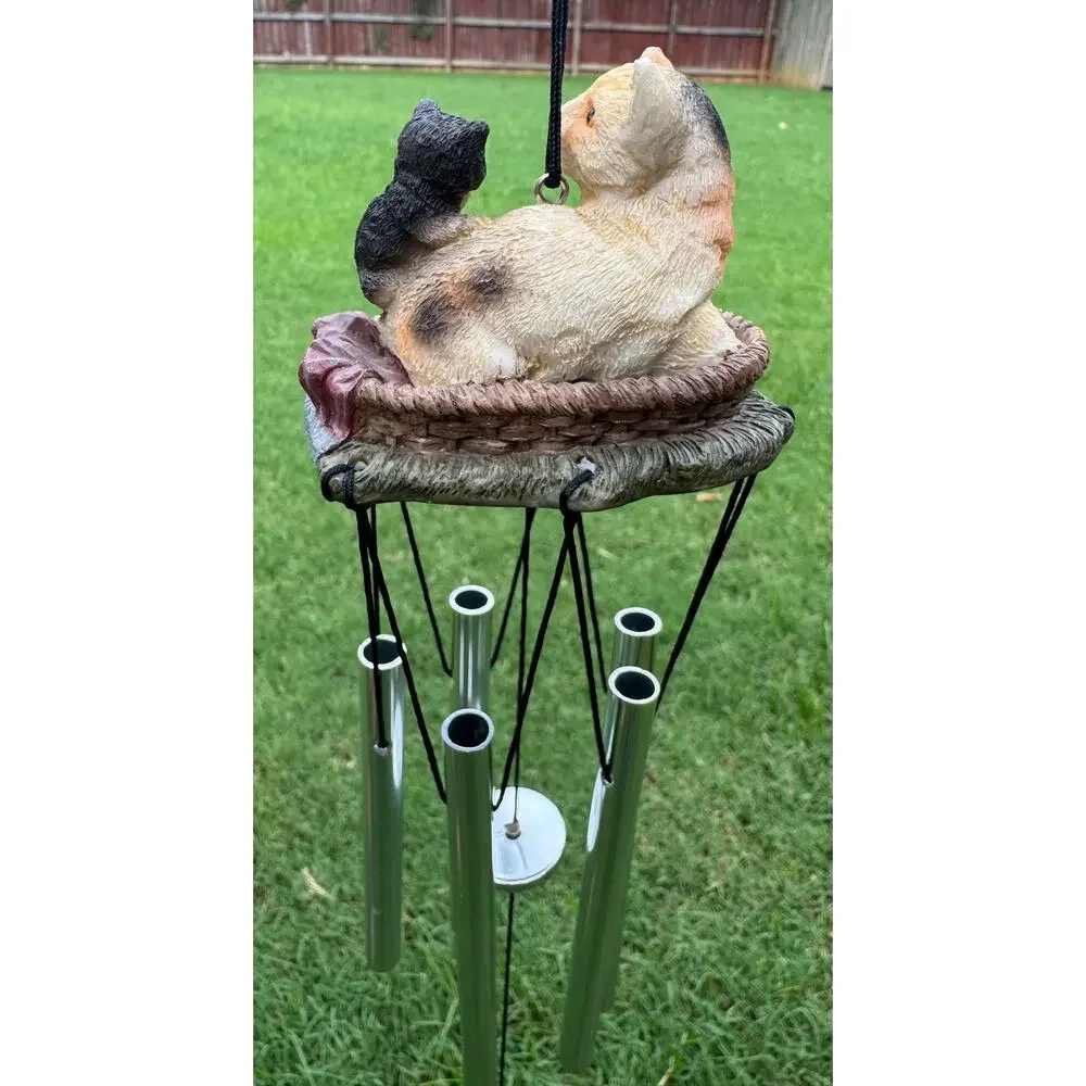 VINTAGE 1983 Schlegel Balloon-A-Tics Hot Air Balloon Wind Chime - Cats & Kittens